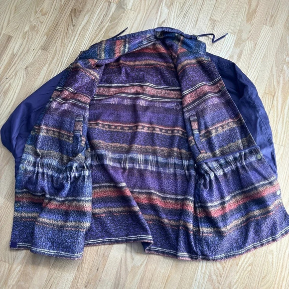 R&R Vintage 90’s Reversible Abstract Colourful Fleece Windbreaker Jacket Coat - Picture 6 of 8